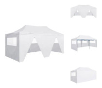 The Living Store Hopfällbart partytält med 4 sidoväggar 3x6 m stål vit