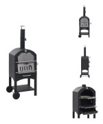 The Living Store Pizzaugn koleldad med tegelplattor & pizzasten