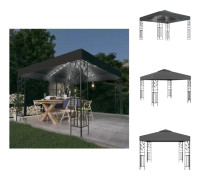 The Living Store Paviljong med ljusslinga LED 3x3 m antracit