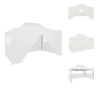 The Living Store Hopfällbart partytält med 4 väggar 3x4,5 m vit