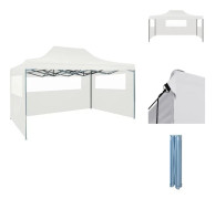 The Living Store Hopfällbart partytält med 3 väggar 3x4,5 m vit