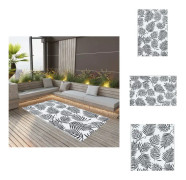 The Living Store Utomhusmatta vit och svart 190x290 cm PP