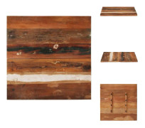The Living Store Fyrkantig bordsskiva 70x70 cm 25-27 mm massivt återvunnet trä