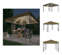 The Living Store Paviljong med ljusslinga LED 3x3 m taupe