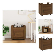 The Living Store Skrivbordsvagn brun ek 60x45x60 cm konstruerat trä