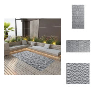 The Living Store Utomhusmatta vit och svart 190x290 cm PP
