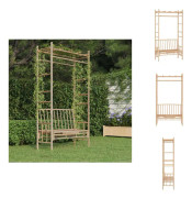 The Living Store Trädgårdsbänk med pergola 116 cm bambu