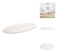 The Living Store Bordsskiva vit 100x50x2,5 cm oval massiv furu