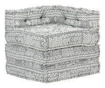 287700 The Living Store Modular Pouffe Light Grey Fabric
