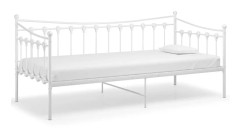 Sängram bäddsoffa vit metall 90x200 cm