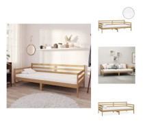 The Living Store Dagbädd med madrass 90x200 cm honungsbrun massiv furu