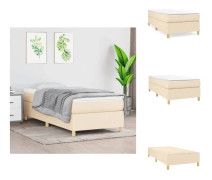 The Living Store Ramsäng med madrass gräddvit 90x190 cm tyg