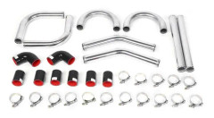 SALALIS 2in 51mm Universal Turbo Intercooler Piping Kit Aluminiumrör Silikonrör Modifierat tillbehör