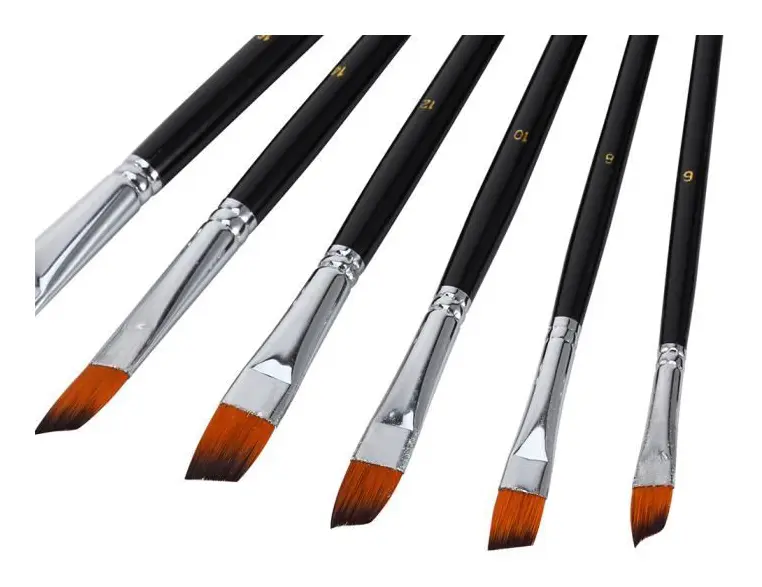 SALALIS Paint Brushes Nylon Långt skaft Pensel Set om 9 - Svart