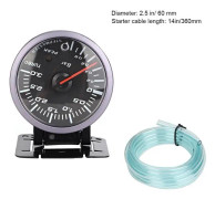 SALALIS Boost Meter LED Car Modifiering Boost Gauge Pointer - DC12V 60mm 3.0 Bar - ABS, aluminium