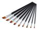 SALALIS Paint Brushes Nylon Långt skaft Pensel Set om 9 - Svart