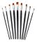 SALALIS Paint Brushes Nylon Långt skaft Pensel Set om 9 - Svart
