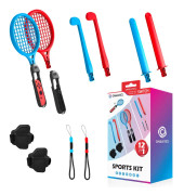 Oniverse 12 i 1 Nintendo Switch Sports-kompatibla tillbehörspaket med handledsremmar, racketar, Chanbara-svärd, golfklubbor