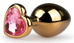 Easytoys Metal Butt Plug Gold/Pink 8,3cm Analplugg metall