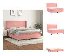 The Living Store Ramsäng med madrass rosa 180x200 cm sammet
