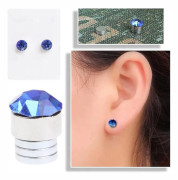SALALIS magnetiska strassörhängen strass magnetiska örhängen Game Doll Magnet Lake Blue Diamond