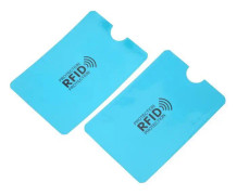 SALALIS Anti-Scan Card Sleeve 100 Aluminium Utrustad Kort Blocking Sleeves Stöldskyddsrea Register Blå