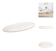 The Living Store Bordsskiva vit 90x45x2,5 cm oval massiv furu