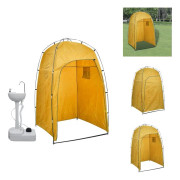 The Living Store Portabelt campinghandfat med tält 20 L