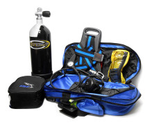 Tecnomar Flaska + Regulator + Tester + Väska 5l Blå