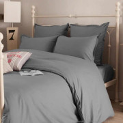 Vanligt påslakan 100% bomull 60 trådar easycare AGATHE-Antracit220x240cm