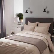 Vanligt påslakan 100% bomull 60 trådar easycare AGATHE-Beige220x240cm