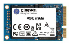 Kingston KC600 - SSD - krypterat - 1024 GB - inbyggd - mSATA - SATA 6Gb/s - 256 bitars AES - TCG Opal Encryption, Self-Encrypting Drive (SED)