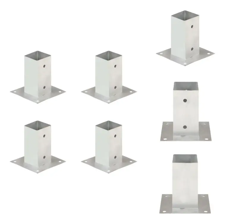 The Living Store Stolpfot 4 st galvaniserad metall 71 mm