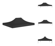 The Living Store Tak till partytält 4x3 m svart 270 g/m²