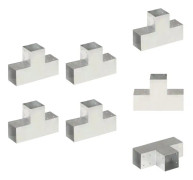 The Living Store Stolpbeslag 4 st T-form galvaniserad metall 101x101 mm