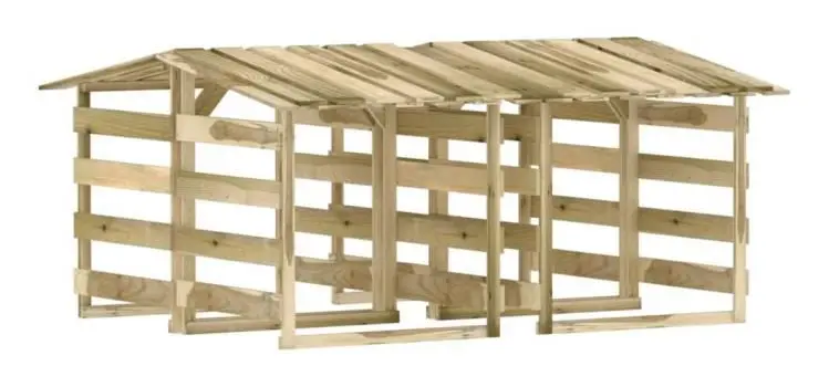 Pergola med tak 4 st 100x90x100 cm Impregnerad furu - SALALIS - SP117771