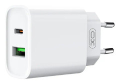 XO USB-laddare med 1xUSB-C & 1xUSB PD 20W QC 3.0 18W med lightningkabel