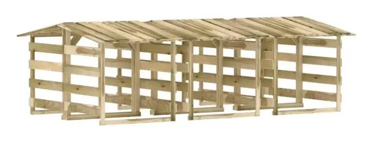 Pergola med tak 6 st 100x90x100 cm Impregnerad furu - SALUTUYA - BD08236