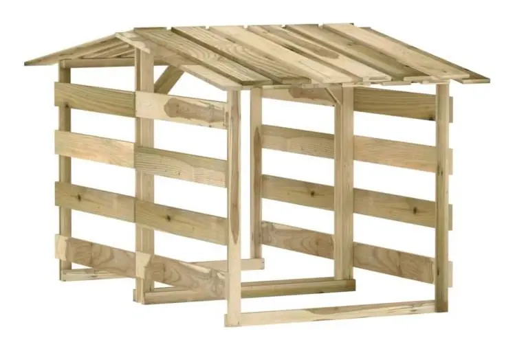 Pergola med tak 2 st 100x90x100 cm Impregnerad furu - SALUTUYA - BD18490