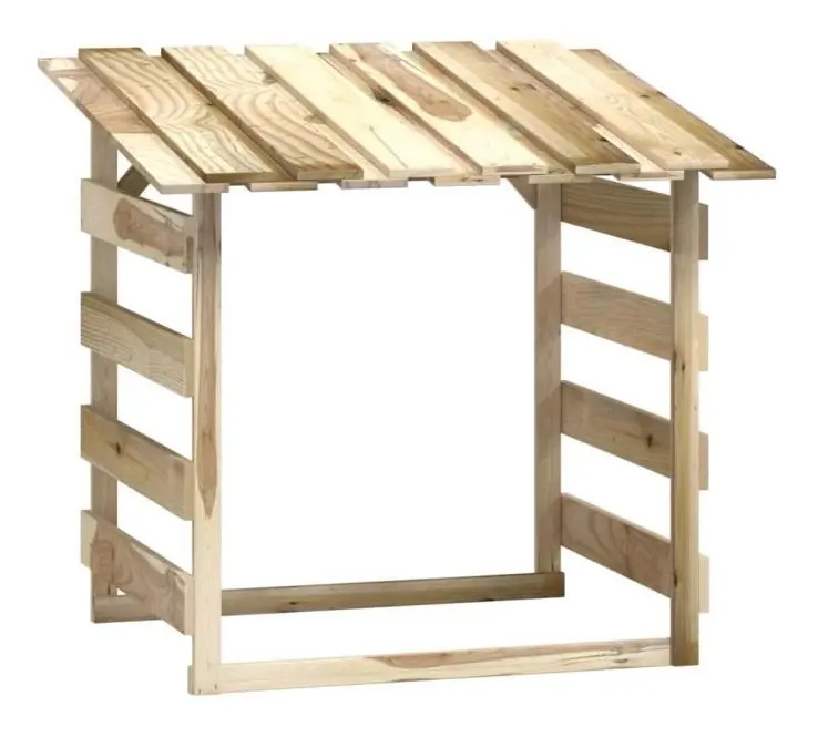 Pergola med tak 100x90x100 cm Impregnerad furu - SALUTUYA - BD03042