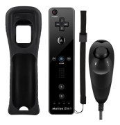 Wii Mote Motion Plus + Nunchuk Kompatibel med Nintendo Wii / Wii U Svart