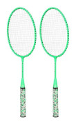 SALALIS badmintonracket för barn Badmintonracket med 2 bollar, sportträningssträngar Fluorescerande grön