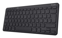 Trust Lyra - Tangentbord - kompakt - trådlös - USB, Bluetooth, 2.4 GHz - tysk - svart