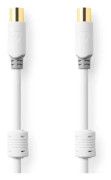 koaxialkabel | IEC (Koax) Hane | IEC (Koax) Hona | Guldplaterad | 100 dB | 75 Ohm | Dubbelskärmad | 3.00 m | Rund | PVC | Vit | Låda