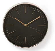 Väggklocka | Diameter: 300 mm | Plast | Rose Gold / Svart
