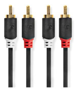 Nedis CAB-W24200 RCA-signalkabel, 1 meter