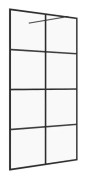 Duschskärm med transparent ESG-glas 140x195 cm Svart - SALUTUYA - BD04410