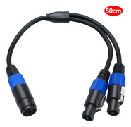 JUNSUNMAY Speakon Female to Speakon Male 2 in 1 Audio Speaker Adapter Cable, Length: 50cm