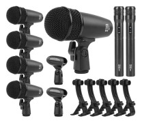 XTUGA MI7-A 7-Piece Wired Dynamic Drum Mic Kit Kick Bass Tom/Snare Cymbals Microphone Set