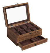 Rootz Watch Box - 8 fack Klockbox - Klockförvaringsbox - Watch Organizer Box - Klocklåda i trä - Lyxklockbox - Reseklocka Box - Watch Case Box